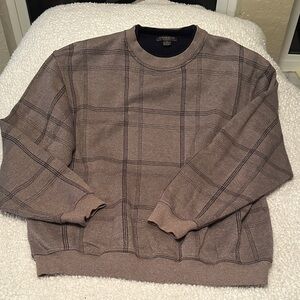 Men's Knights Sportswear Crewneck Windowpane Sweater in Taupe